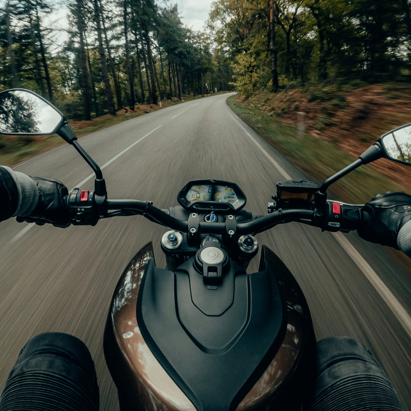 Rider on motorcycle